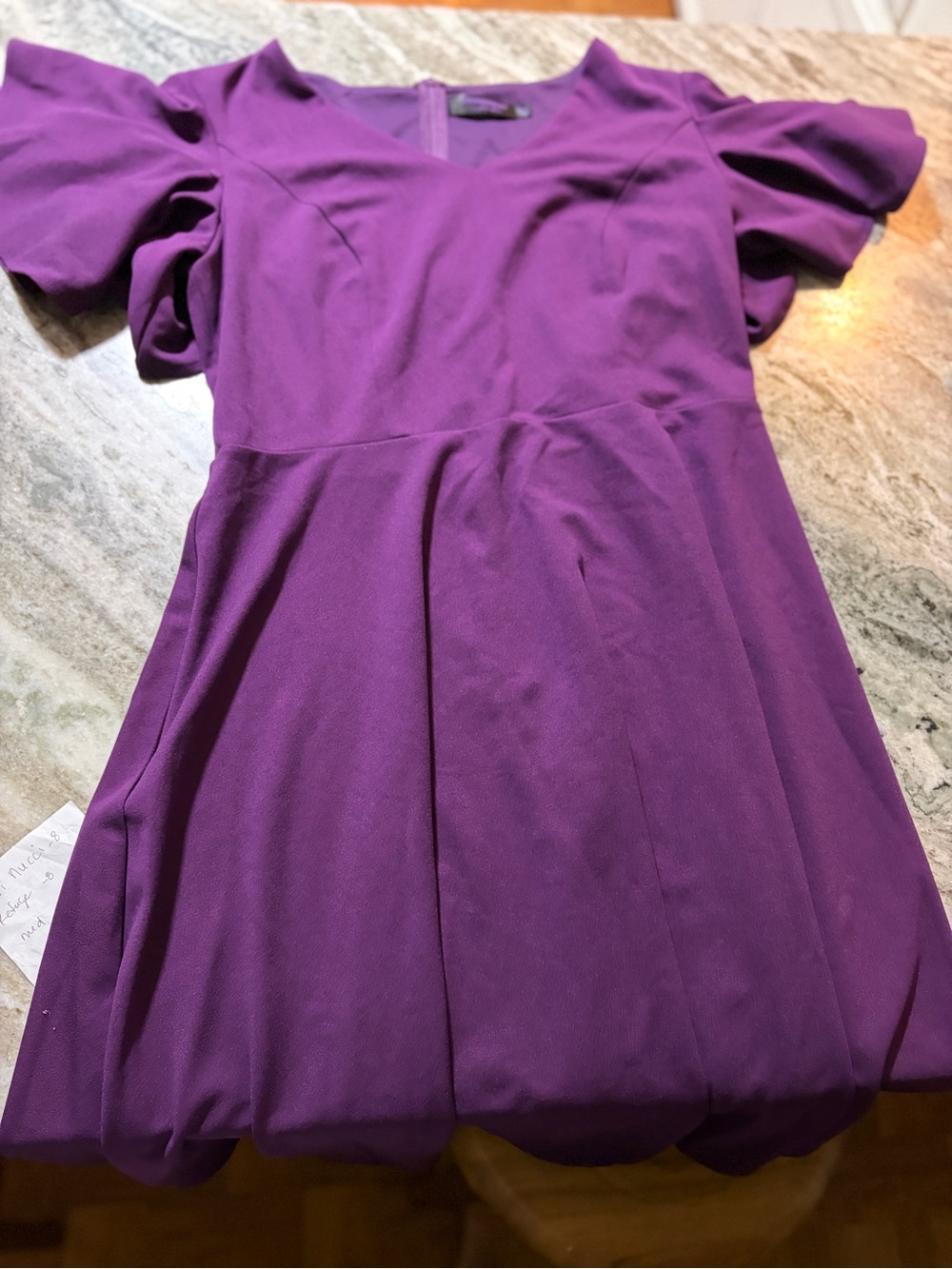 Purple Brides maid mother of the groom purple flare dress